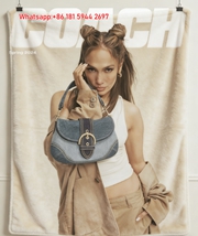 Coach Denim Shoulder Bag Spring Flannel Throw Blanket C335